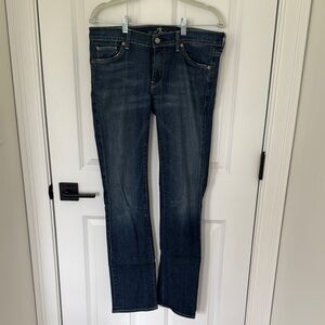 7 For All Mankind Blue Straight Leg Jeans